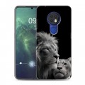Дизайнерский силиконовый чехол для Nokia 6.2 Лев кошки