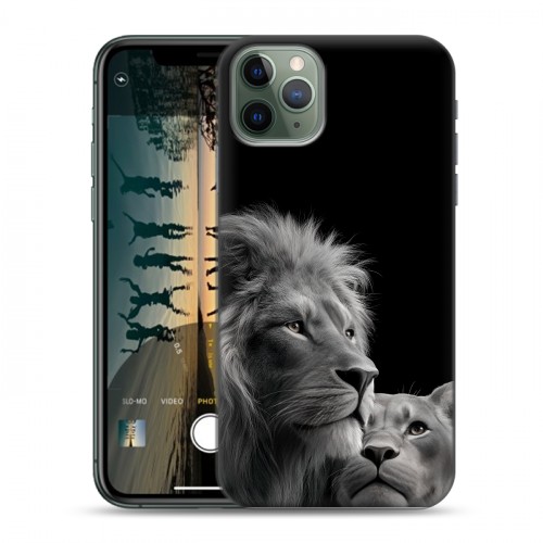 Дизайнерский силиконовый чехол для Iphone 11 Pro Лев кошки