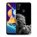 Дизайнерский пластиковый чехол для Samsung Galaxy M11 Лев кошки