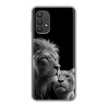 Дизайнерский силиконовый чехол для Samsung Galaxy A32 Лев кошки