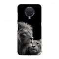 Дизайнерский силиконовый чехол для Nokia G20 Лев кошки