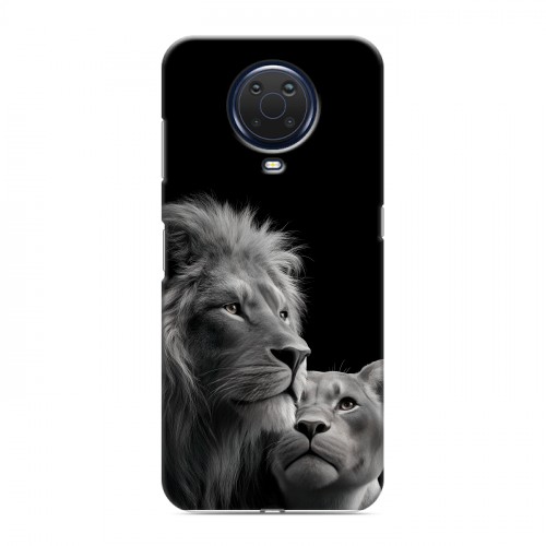 Дизайнерский силиконовый чехол для Nokia G20 Лев кошки