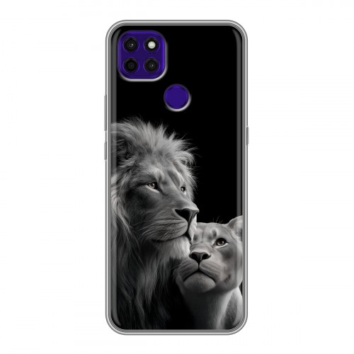 Дизайнерский силиконовый чехол для Lenovo K12 Pro Лев кошки