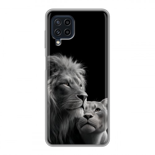 Дизайнерский силиконовый чехол для Samsung Galaxy A22 Лев кошки