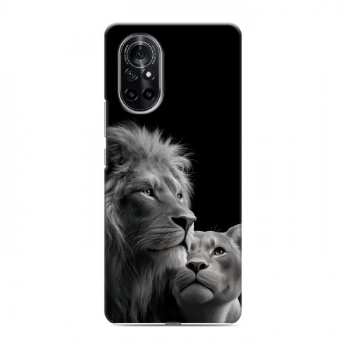 Дизайнерский силиконовый чехол для Huawei Nova 8 Лев кошки