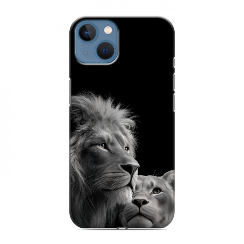 Дизайнерский силиконовый чехол для Iphone 13 Лев кошки