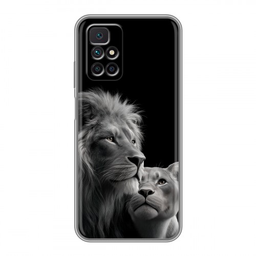 Дизайнерский силиконовый чехол для Xiaomi Redmi 10 Лев кошки