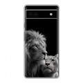Дизайнерский силиконовый чехол для Google Pixel 6a Лев кошки