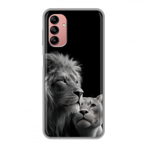 Дизайнерский силиконовый чехол для Samsung Galaxy A04s Лев кошки