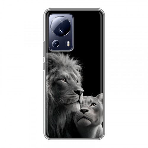 Дизайнерский силиконовый чехол для Xiaomi 13 Lite Лев кошки