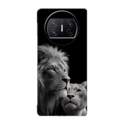 Дизайнерский пластиковый чехол для Huawei Mate X3 Лев кошки