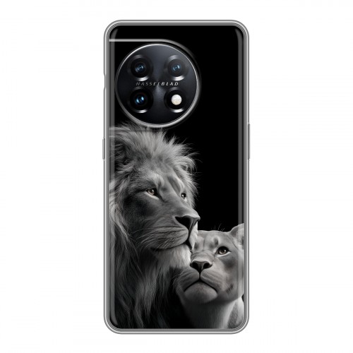 Дизайнерский силиконовый чехол для OnePlus 11 Лев кошки