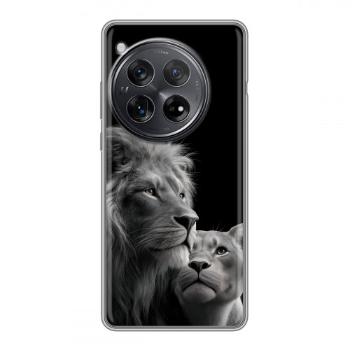 Дизайнерский силиконовый чехол для OnePlus 12 Лев кошки