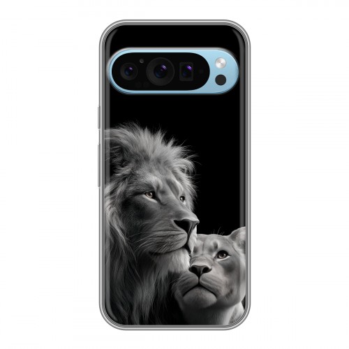 Дизайнерский силиконовый чехол для Google Pixel 9 Лев кошки