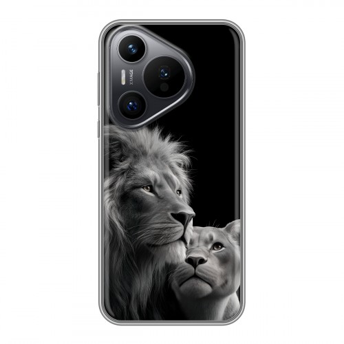 Дизайнерский силиконовый чехол для Huawei Pura 70 Лев кошки