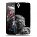 Дизайнерский пластиковый чехол для Lenovo Vibe X Лев кошки