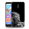 Дизайнерский пластиковый чехол для Nokia Lumia 1320 Лев кошки
