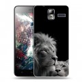 Дизайнерский силиконовый чехол для Lenovo S580 Ideaphone Лев кошки