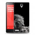 Дизайнерский пластиковый чехол для Xiaomi RedMi Note Лев кошки