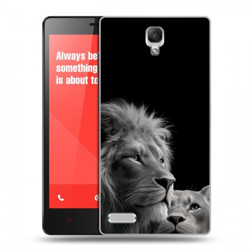 Дизайнерский пластиковый чехол для Xiaomi RedMi Note Лев кошки