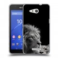 Дизайнерский пластиковый чехол для Sony Xperia E4g Лев кошки
