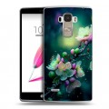 Дизайнерский пластиковый чехол для LG G4 Stylus Цветы и мрамор