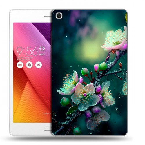 Дизайнерский силиконовый чехол для ASUS ZenPad S 8 Цветы и мрамор