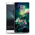 Дизайнерский пластиковый чехол для Huawei Mate S Цветы и мрамор