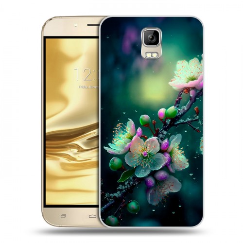 Дизайнерский пластиковый чехол для Umi Rome Цветы и мрамор