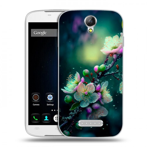 Дизайнерский силиконовый чехол для Doogee X6 Цветы и мрамор