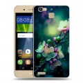Дизайнерский пластиковый чехол для Huawei GR3 Цветы и мрамор