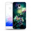 Дизайнерский пластиковый чехол для Meizu M3E Цветы и мрамор