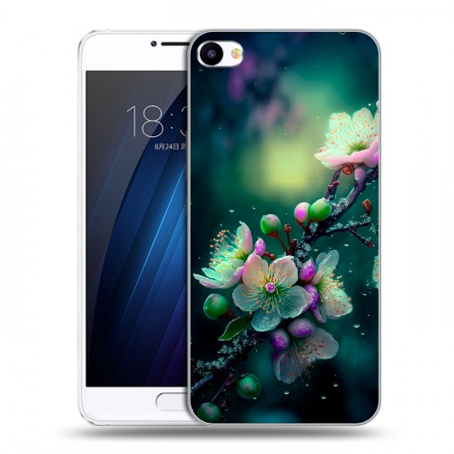 Дизайнерский пластиковый чехол для Meizu U20 Цветы и мрамор