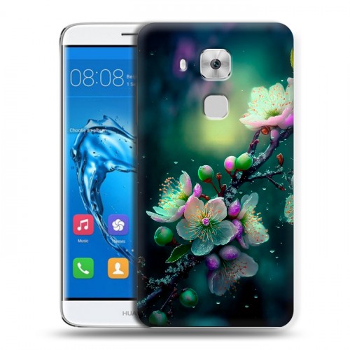 Дизайнерский пластиковый чехол для Huawei Nova Plus Цветы и мрамор