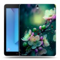 Дизайнерский силиконовый чехол для Samsung Galaxy Tab S3 Цветы и мрамор