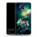 Дизайнерский пластиковый чехол для Huawei Mate 10 Цветы и мрамор