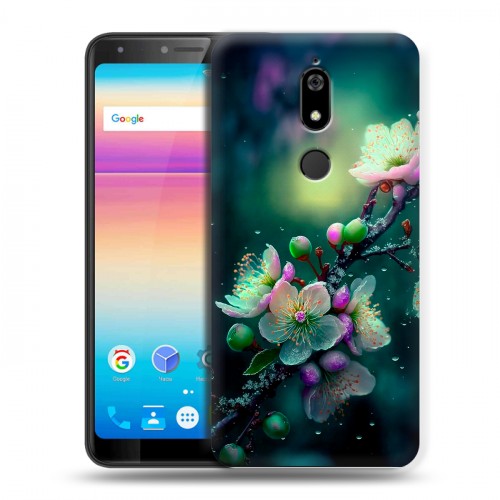 Дизайнерский силиконовый чехол для BQ Space X Цветы и мрамор