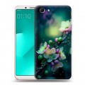 Дизайнерский пластиковый чехол для OPPO A83 Цветы и мрамор