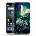 Дизайнерский пластиковый чехол для Nokia 6 (2018) Цветы и мрамор
