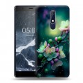 Дизайнерский пластиковый чехол для Nokia 5.1 Цветы и мрамор