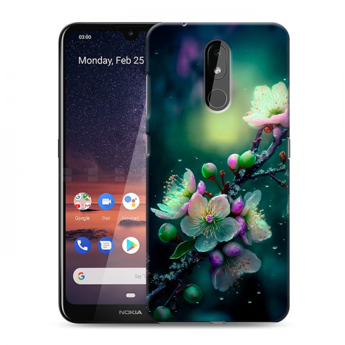 Дизайнерский силиконовый чехол для Nokia 3.2 Цветы и мрамор