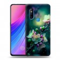 Дизайнерский пластиковый чехол для Vivo V15 Цветы и мрамор