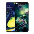 Дизайнерский пластиковый чехол для Samsung Galaxy A80 Цветы и мрамор