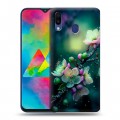 Дизайнерский пластиковый чехол для Samsung Galaxy M20 Цветы и мрамор