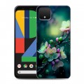 Дизайнерский пластиковый чехол для Google Pixel 4 Цветы и мрамор