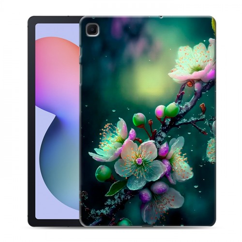 Дизайнерский силиконовый чехол для Samsung Galaxy Tab S6 Lite Цветы и мрамор