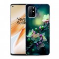 Дизайнерский пластиковый чехол для OnePlus 8T Цветы и мрамор