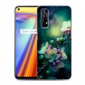 Дизайнерский силиконовый чехол для Realme 7 Цветы и мрамор