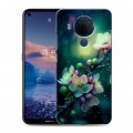Дизайнерский силиконовый чехол для Nokia 5.4 Цветы и мрамор