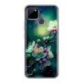 Дизайнерский силиконовый чехол для Realme C21Y Цветы и мрамор